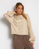 Μπλούζα μακρυμάνικη Merci μπεζ