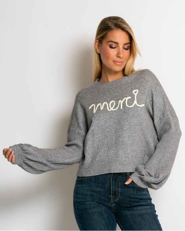 Μπλούζα μακρυμάνικη Merci γκρι