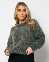 Πλεκτό  πετρόλ-μπεζ