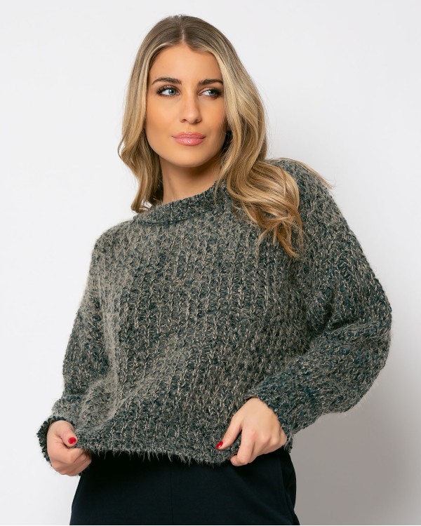 Πλεκτό πετρόλ-γκρι