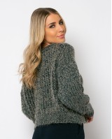 Πλεκτό  πετρόλ-μπεζ