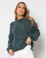 Πλεκτό   πετρόλ-λευκό