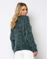 Πλεκτό   πετρόλ-λευκό