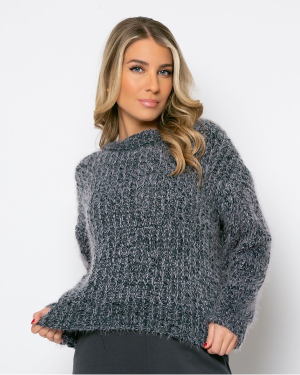 Πλεκτό πετρόλ-γκρι