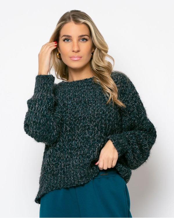 Πλεκτό πετρόλ-γκρι