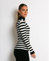 Μπλούζα πλεκτή ριγέ λουπέτο μάυρο