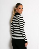 Μπλούζα πλεκτή ριγέ λουπέτο μάυρο