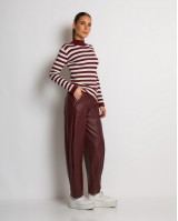 Μπλούζα πλεκτή ριγέ λουπέτο μπορντώ