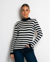 Μπλούζα πλεκτή ριγέ λουπέτο navy