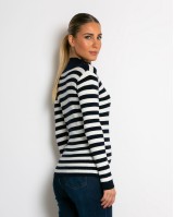 Μπλούζα πλεκτή ριγέ λουπέτο navy