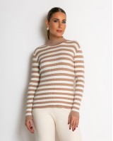 Μπλούζα πλεκτή ριγέ λουπέτο ταμπά