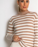 Μπλούζα πλεκτή ριγέ λουπέτο ταμπά