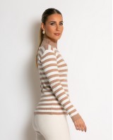 Μπλούζα πλεκτή ριγέ λουπέτο ταμπά