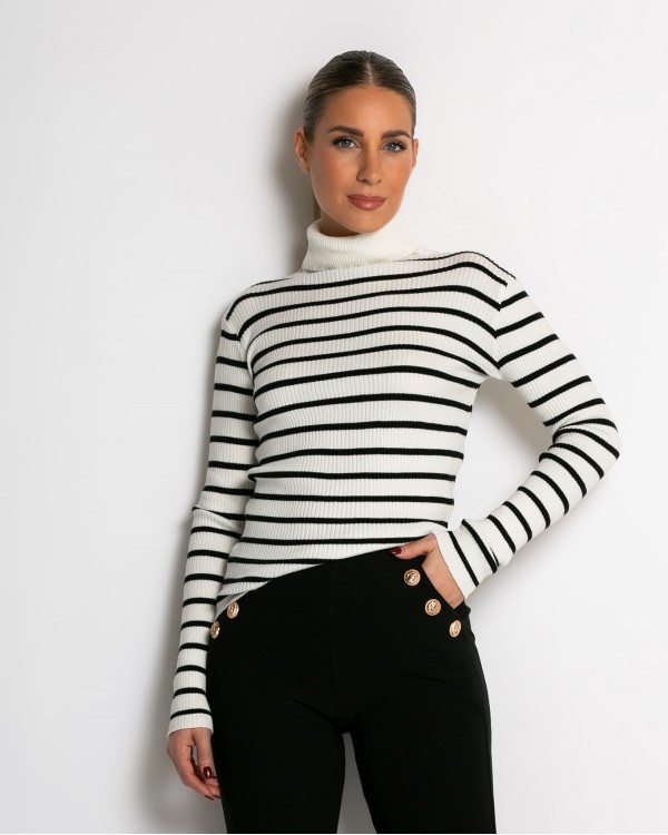 Μπλούζα πλεκτή ριγέ ζιβάγκο navy