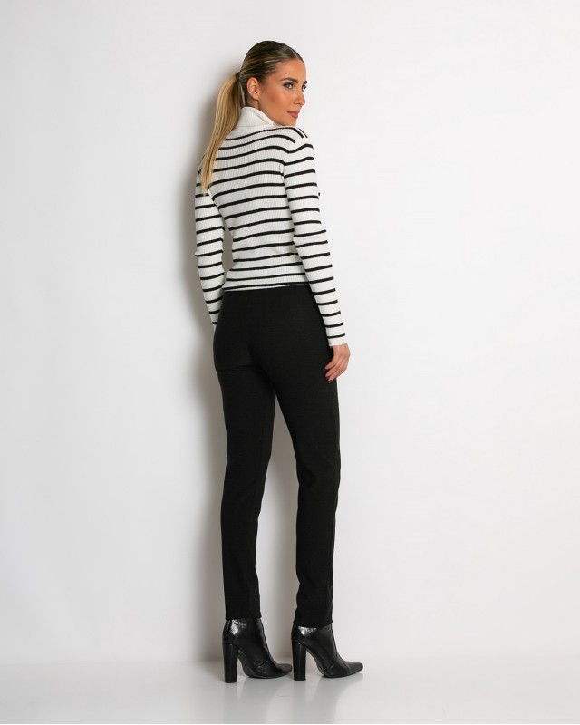 Μπλούζα πλεκτή ριγέ ζιβάγκο εκρού