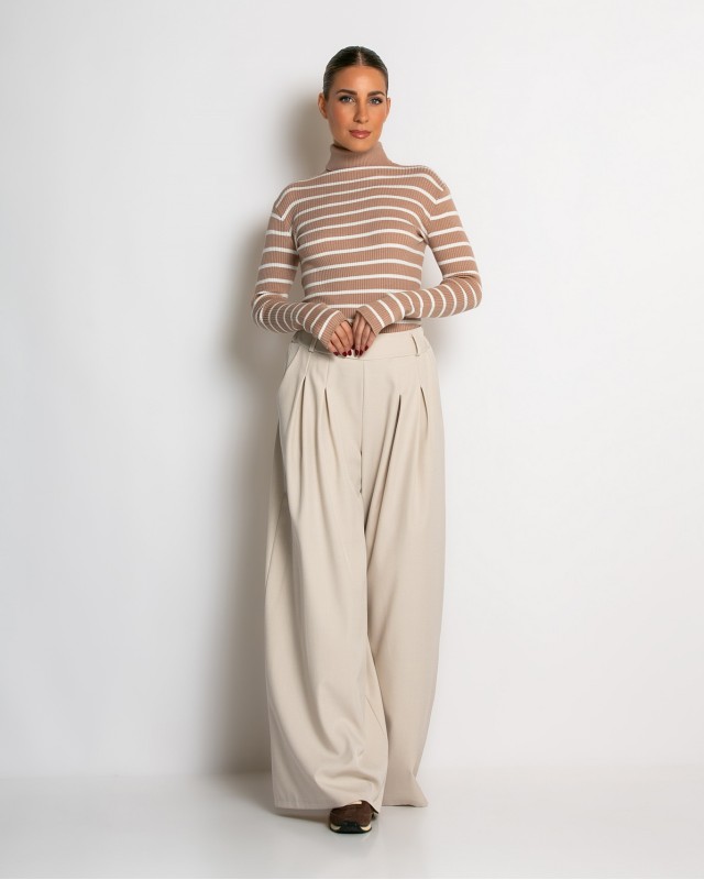 Μπλούζα πλεκτή ριγέ ζιβάγκο ταμπά