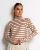 Μπλούζα πλεκτή ριγέ ζιβάγκο ταμπά