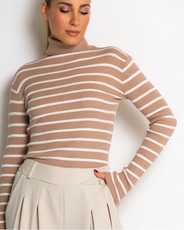 Μπλούζα πλεκτή ριγέ ζιβάγκο navy