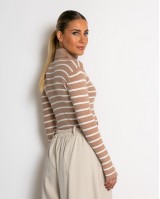 Μπλούζα πλεκτή ριγέ ζιβάγκο ταμπά