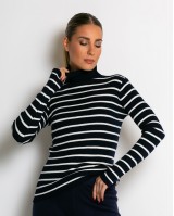 Μπλούζα πλεκτή ριγέ ζιβάγκο navy