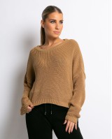 Μπλούζα πλεκτή κάμελ