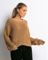 Μπλούζα πλεκτή κάμελ