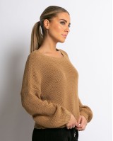 Μπλούζα πλεκτή κάμελ