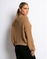 Μπλούζα πλεκτή κάμελ