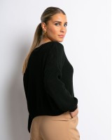 Μπλούζα πλεκτή μαύρη