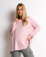 Μπλούζα πλεκτή απαλή υφή με χαμόγελο ροζ ανοιχτό