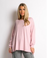 Μπλούζα πλεκτή απαλή υφή με χαμόγελο ροζ ανοιχτό
