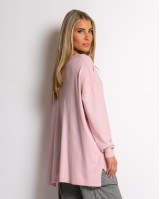 Μπλούζα πλεκτή απαλή υφή με χαμόγελο ροζ ανοιχτό