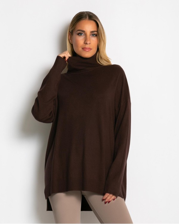 Μπλούζα ψιλό πλεκτό ζιβάγκο ασυμμετρο σε άνετη γραμμή μπορντό