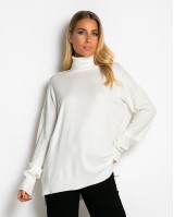 Μπλούζα ψιλό πλεκτό ζιβάγκο ασυμμετρο σε άνετη γραμμή εκρού