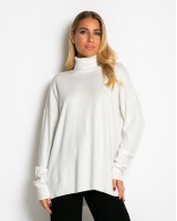 Μπλούζα ψιλό πλεκτό ζιβάγκο ασυμμετρο σε άνετη γραμμή εκρού