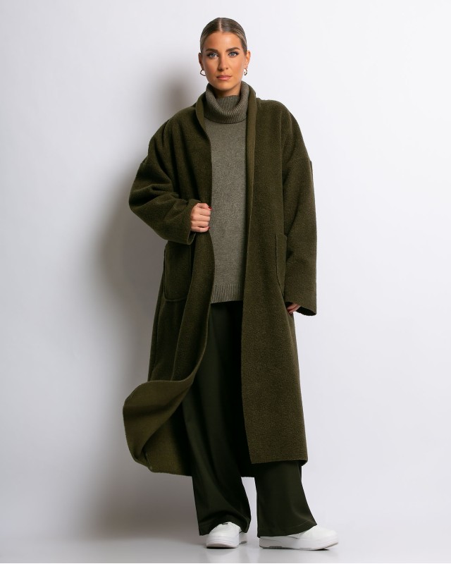 Παλτό μακρύ χακί