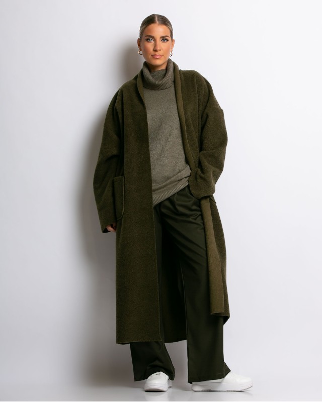 Παλτό μακρύ χακί