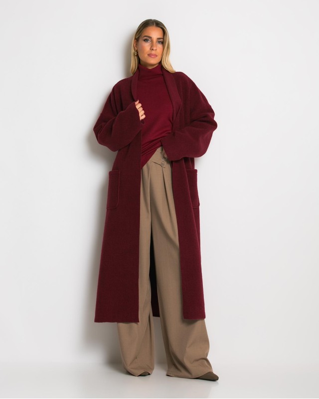 Παλτό μακρύ μπορντώ