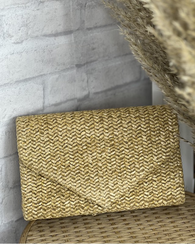Ψάθινο Clutch ταμπά Ψάθινο Clutch ταμπά