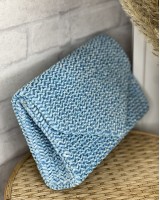 Ψάθινο Clutch γαλάζιο