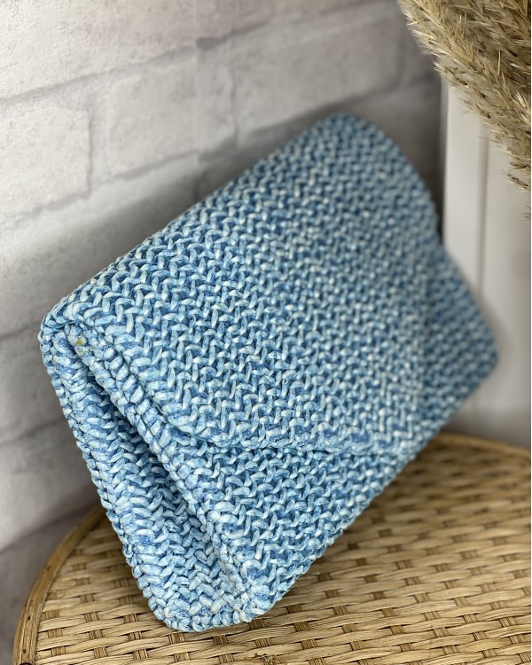 Ψάθινο Clutch γαλάζιο