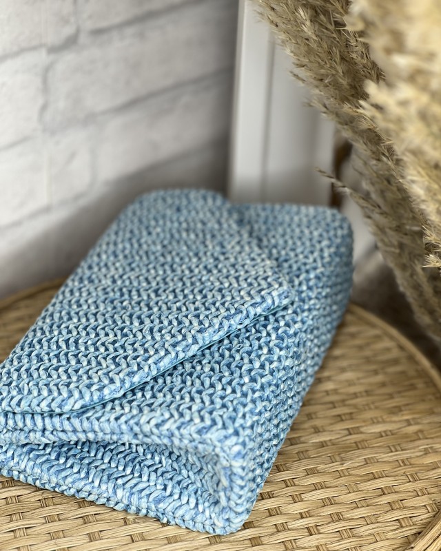 Ψάθινο Clutch γαλάζιο