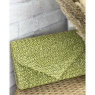 Ψάθινο Clutch λαδί