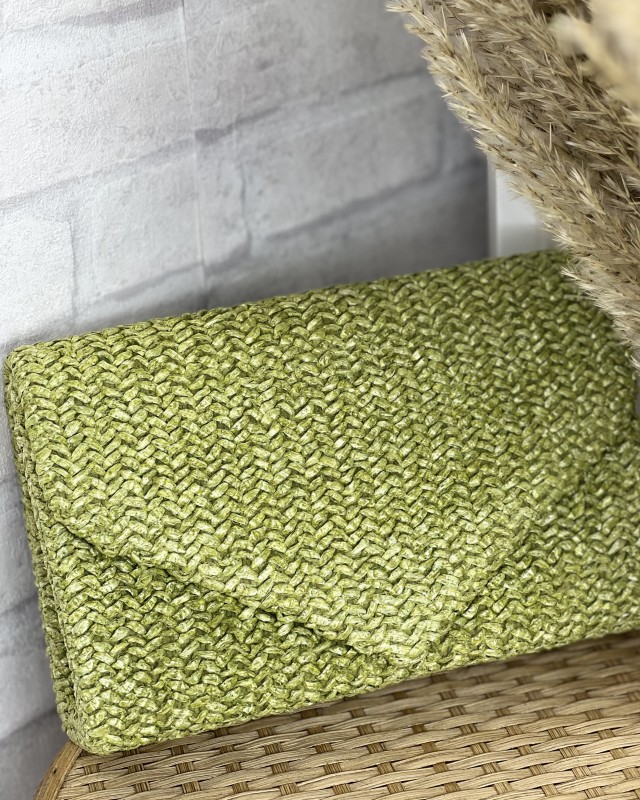 Ψάθινο Clutch λαδί Ψάθινο Clutch λαδί