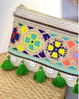 Boho ethnic clutch με κεντήματα aqua Boho ethnic clutch με κεντήματα aqua