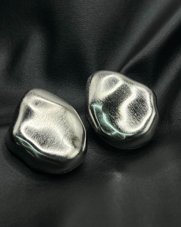 Fluid Rock Earrings silver
