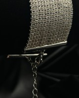 Silver Wide Crystal Cuff Bracelet