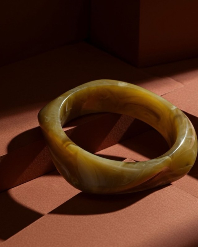 Mustard Moss Bangle