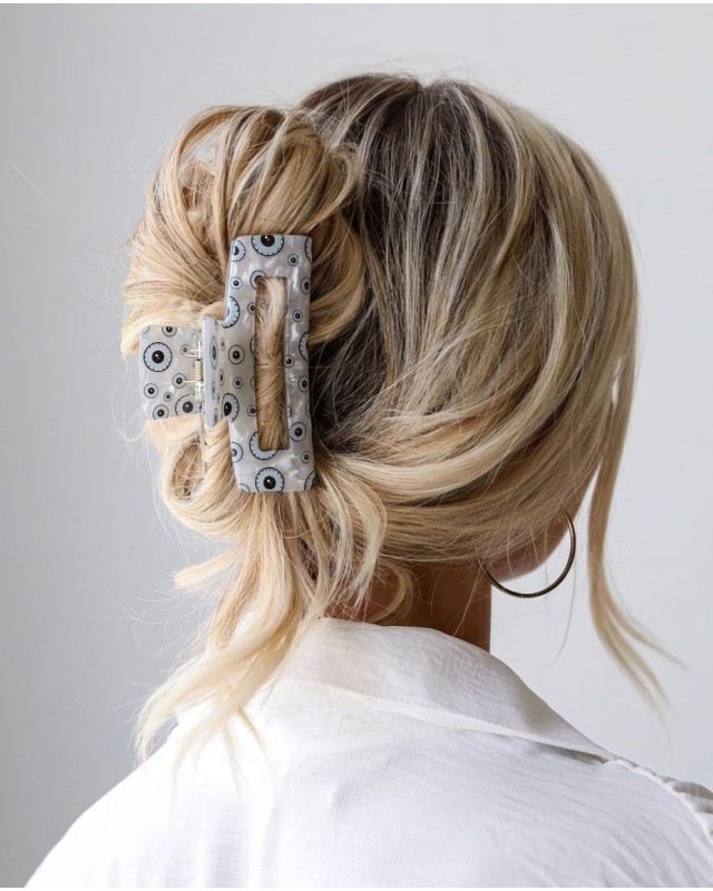 Modern Monochrome Eye Claw Clip
