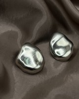 Fluid Rock Earrings silver